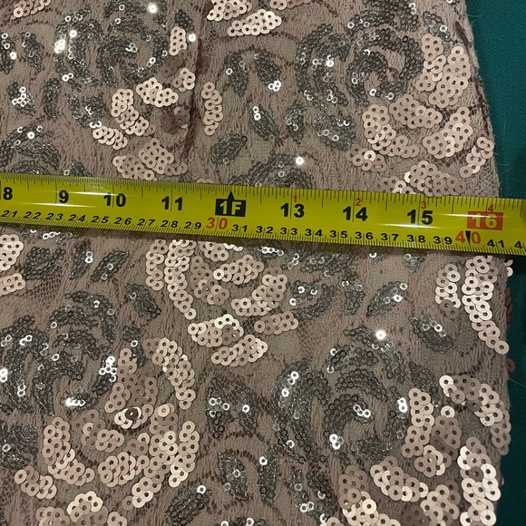 Betsy & Adam floor length mermaid style lace and sequin accented gown - Picture 4 of 4